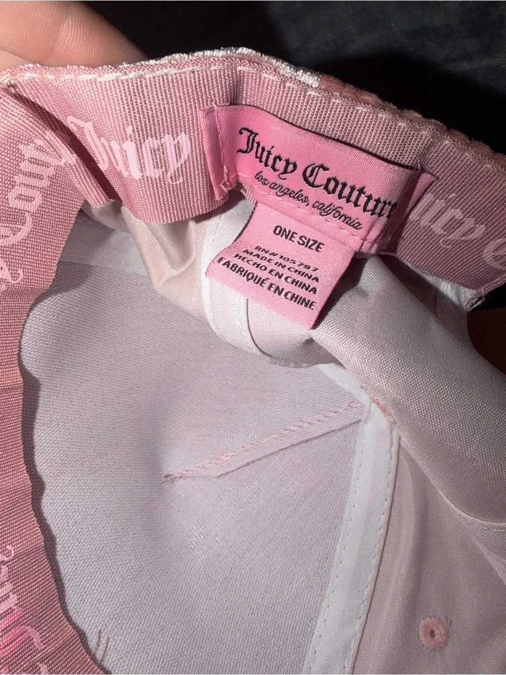 🩷 NWT Juicy Couture Velvet Rhinestone Logo Baseball Cap